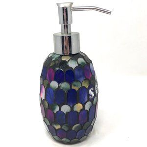 Mosaic Glass Soap Pump Dispenser, Boho Bathroom Decor